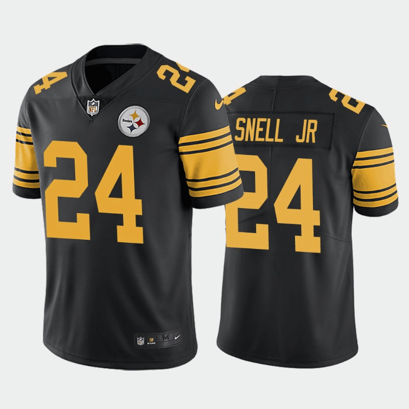 Men's Pittsburgh Steelers #24 Benny Snell Jr. Black Color Rush Limited Stitched Jersey